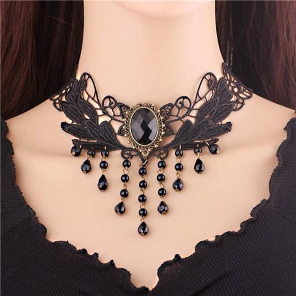 5 Pieces/Set Halloween Sexy Jewelry Women Lady Elegant Goth Gothic Steampunk - Picture 4 of 14